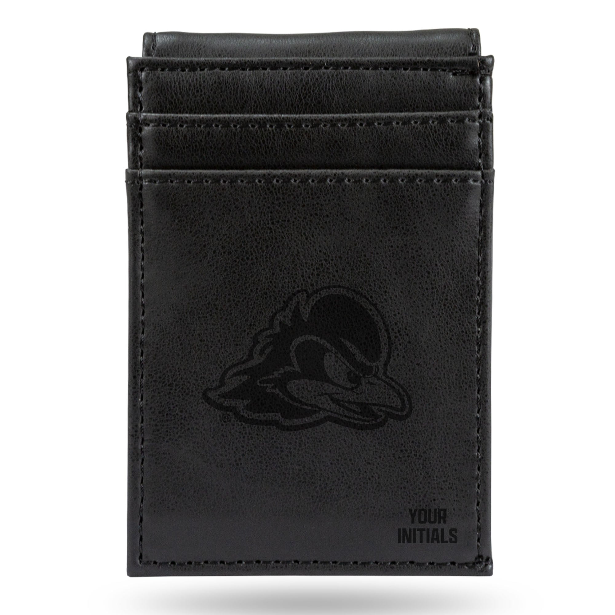 Black Delaware Fightin' Blue Hens Personalized Front Pocket Wallet