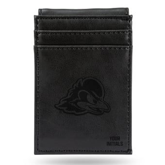Black Delaware Fightin' Blue Hens Personalized Front Pocket Wallet