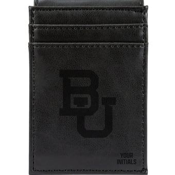 Black Baylor Bears Personalized Front Pocket Wallet