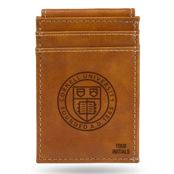 Brown Cornell Big Red Personalized Front Pocket Wallet