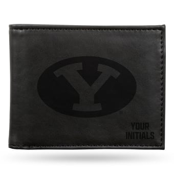 Black BYU Cougars Personalized Billfold Wallet
