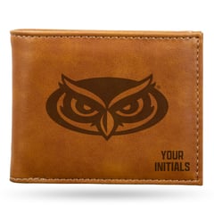 Brown Florida Atlantic Owls Personalized Billfold Wallet