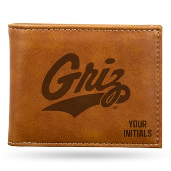 Brown Montana Grizzlies Personalized Billfold Wallet