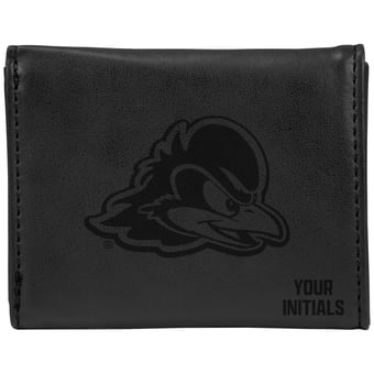 Black Delaware Fightin' Blue Hens Personalized Trifold Wallet