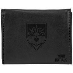 Black Lehigh Mountain Hawks Personalized Trifold Wallet