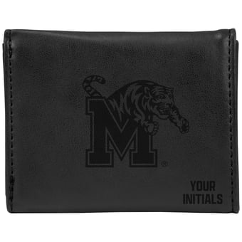 Black Memphis Tigers Personalized Trifold Wallet