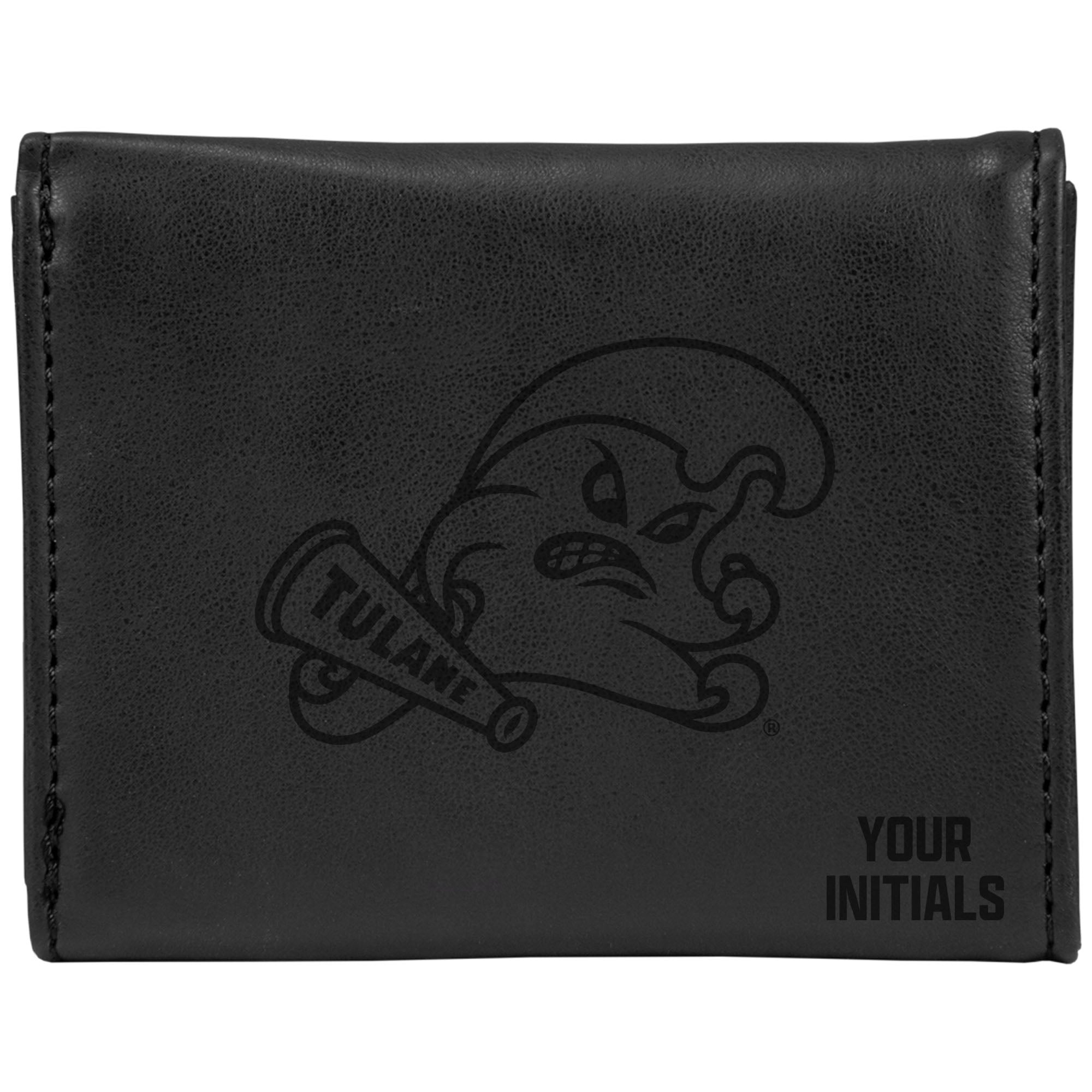 Tulane Green Wave Personalized Trifold Wallet