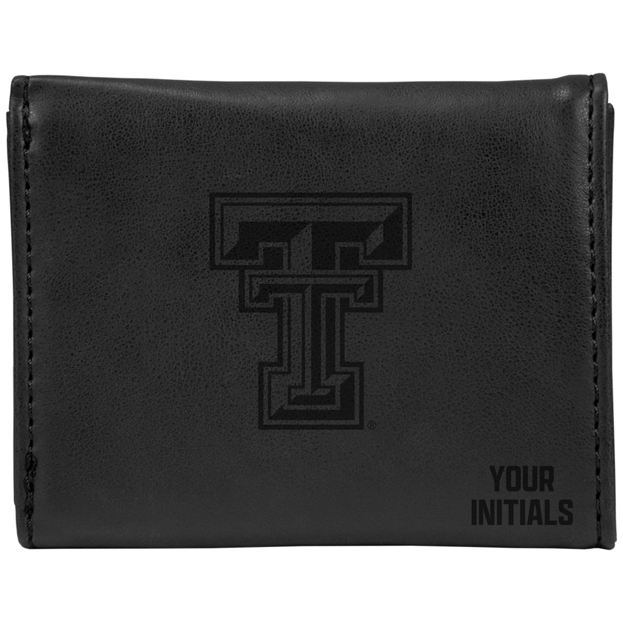 Black Texas Tech Red Raiders Personalized Trifold Wallet
