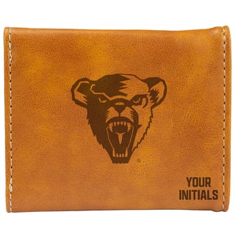 Brown Maine Black Bears Personalized Trifold Wallet