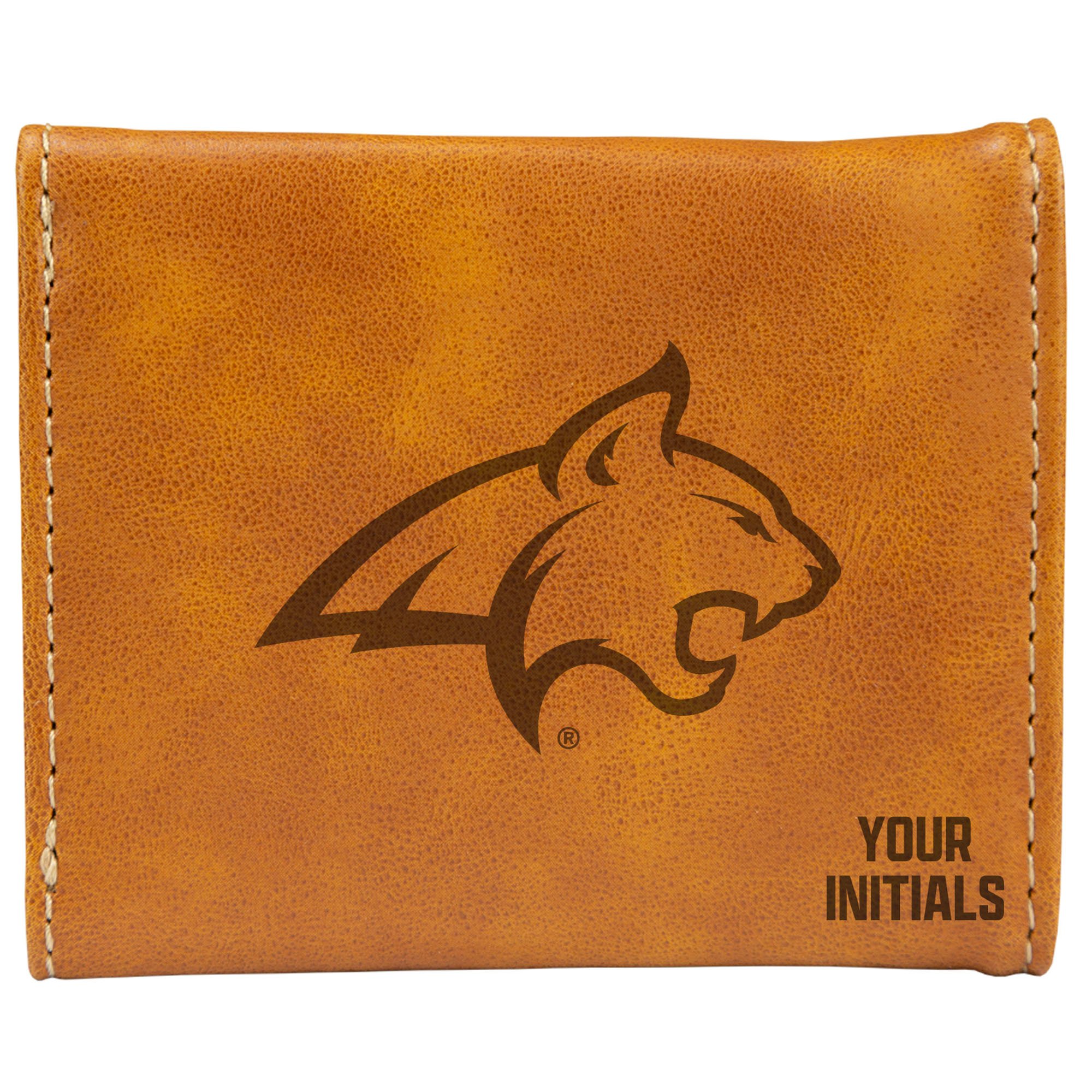 Brown Montana State Bobcats Personalized Trifold Wallet