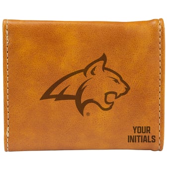 Brown Montana State Bobcats Personalized Trifold Wallet
