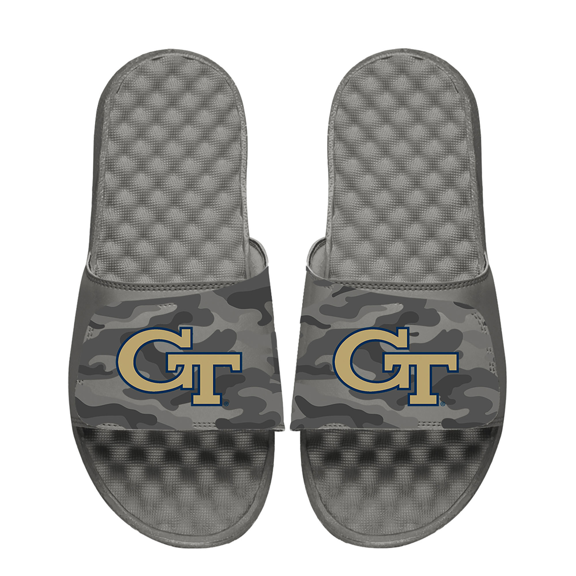 Men’s ISlide Gray Georgia Tech Yellow Jackets Camo Slide Sandals
