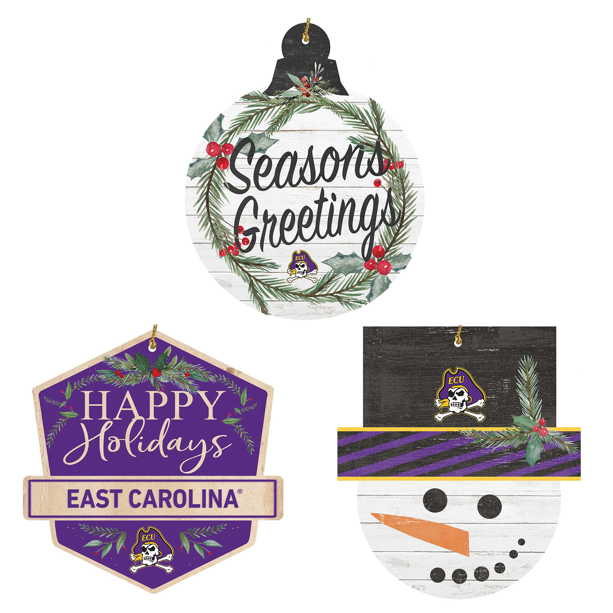 ECU Pirates Ornament Bundle ECU Pirates Ornament Bundle