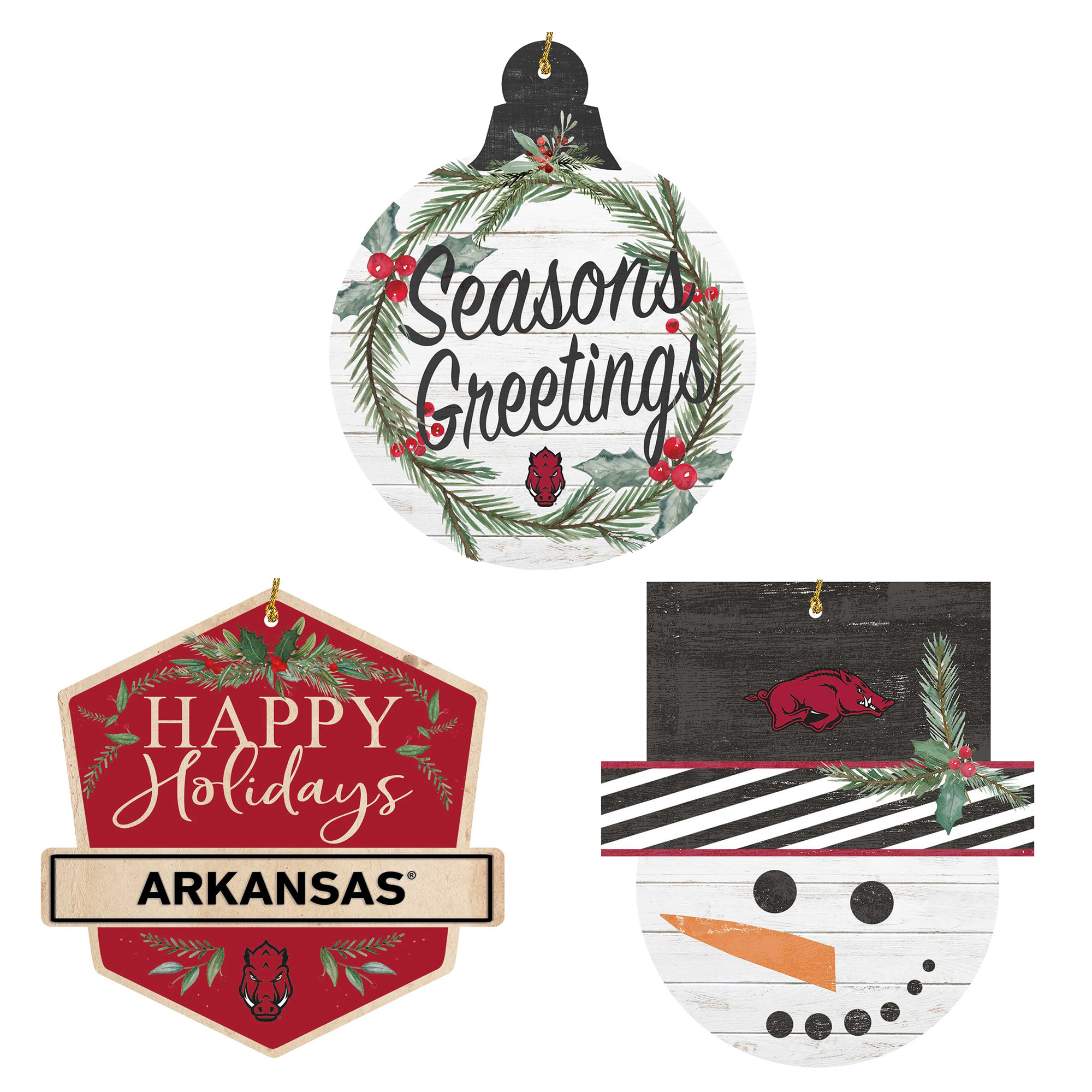 Arkansas Razorbacks Ornament Bundle