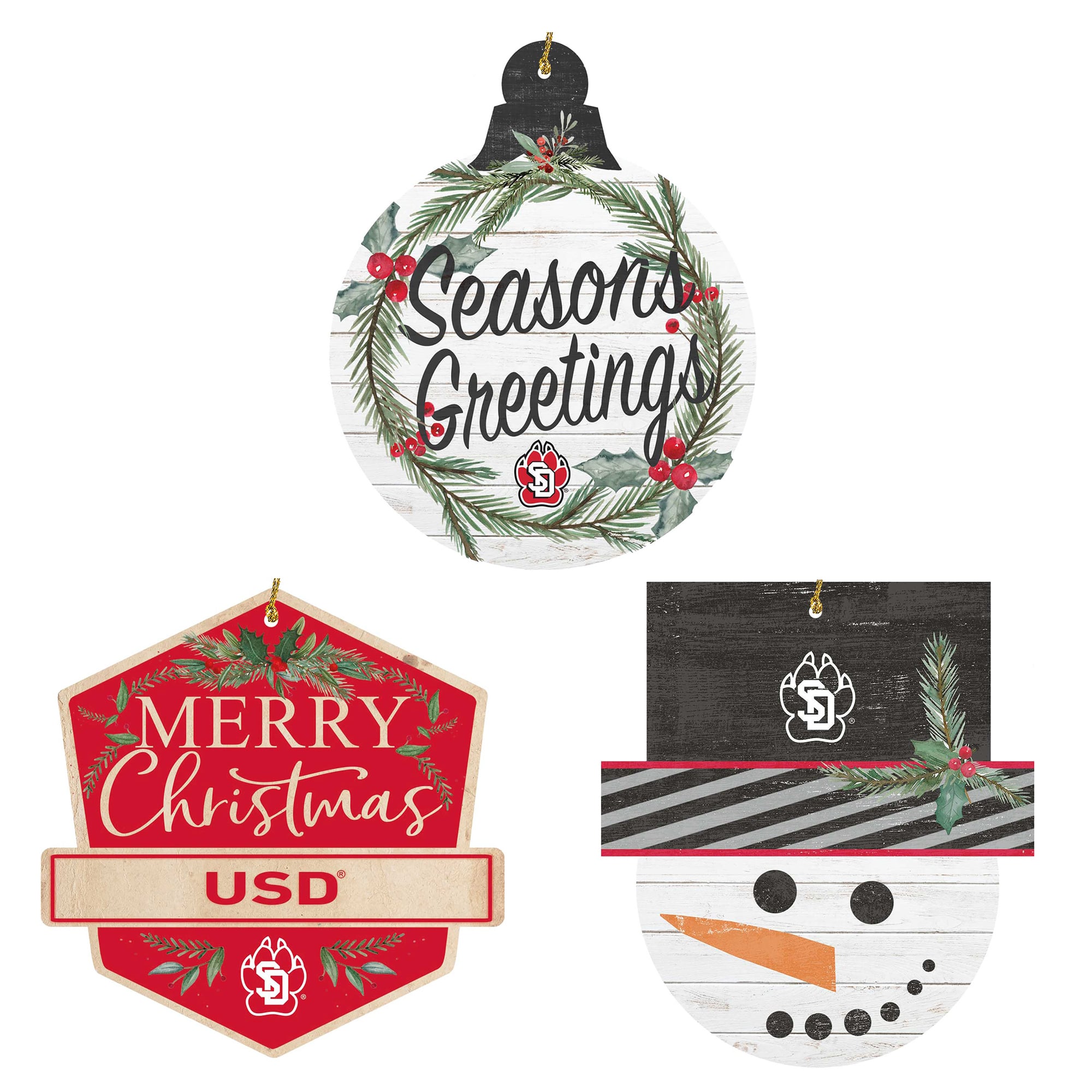 South Dakota Coyotes Ornament Bundle