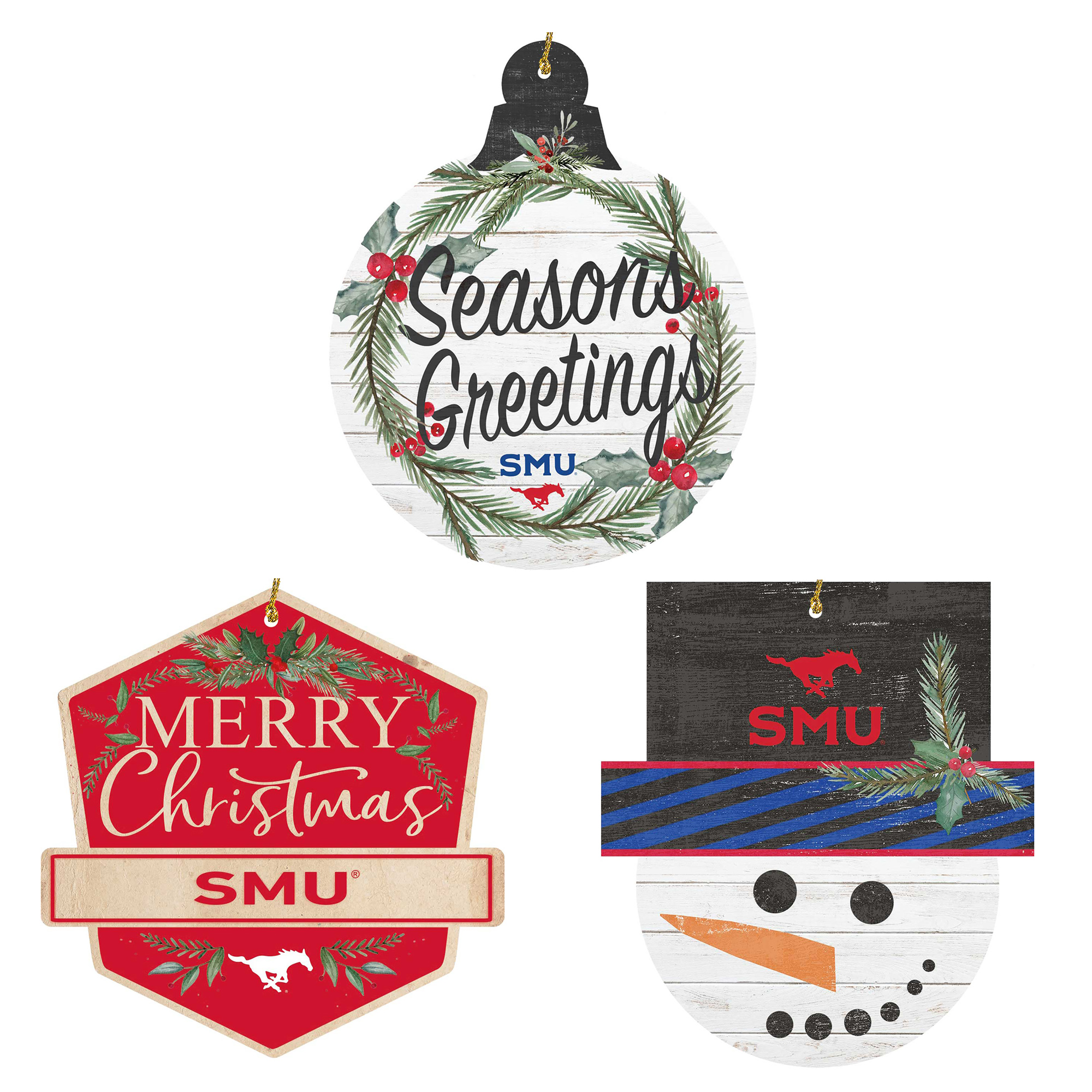 SMU Mustangs Ornament Bundle