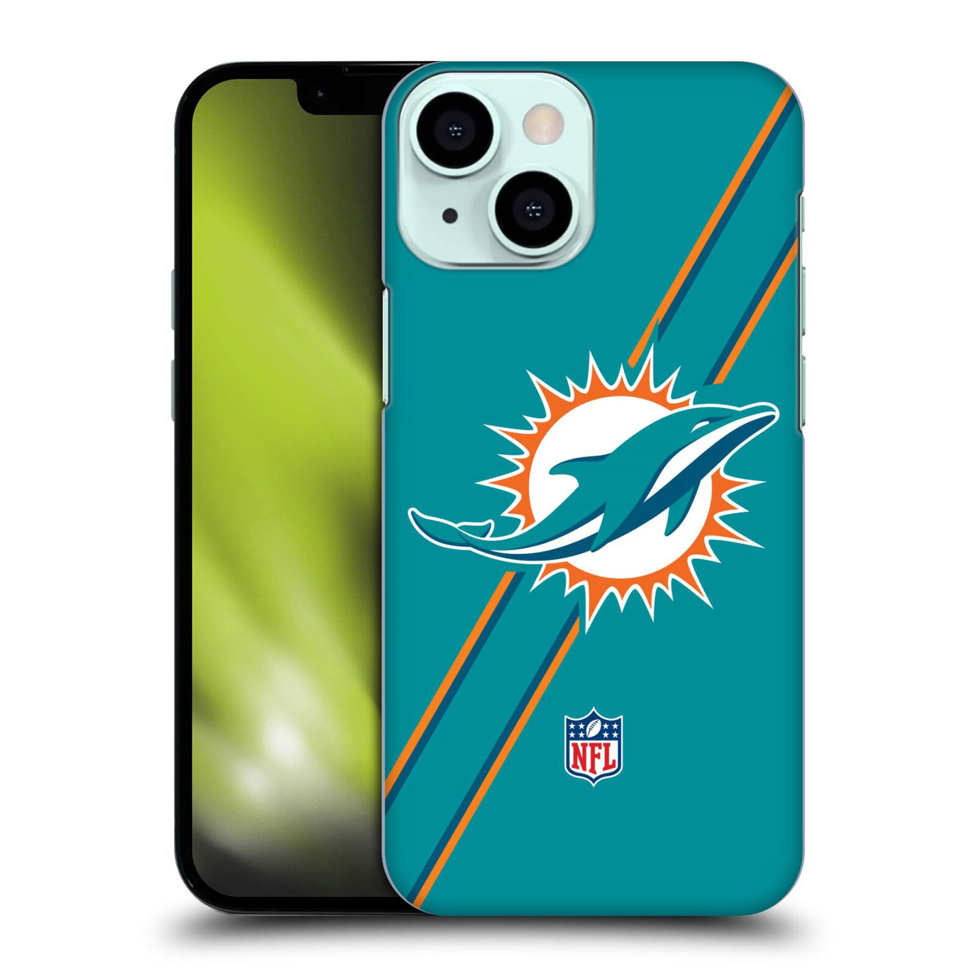 Miami Dolphins Stripes Logo Hard Shell Phone Case - iPhone