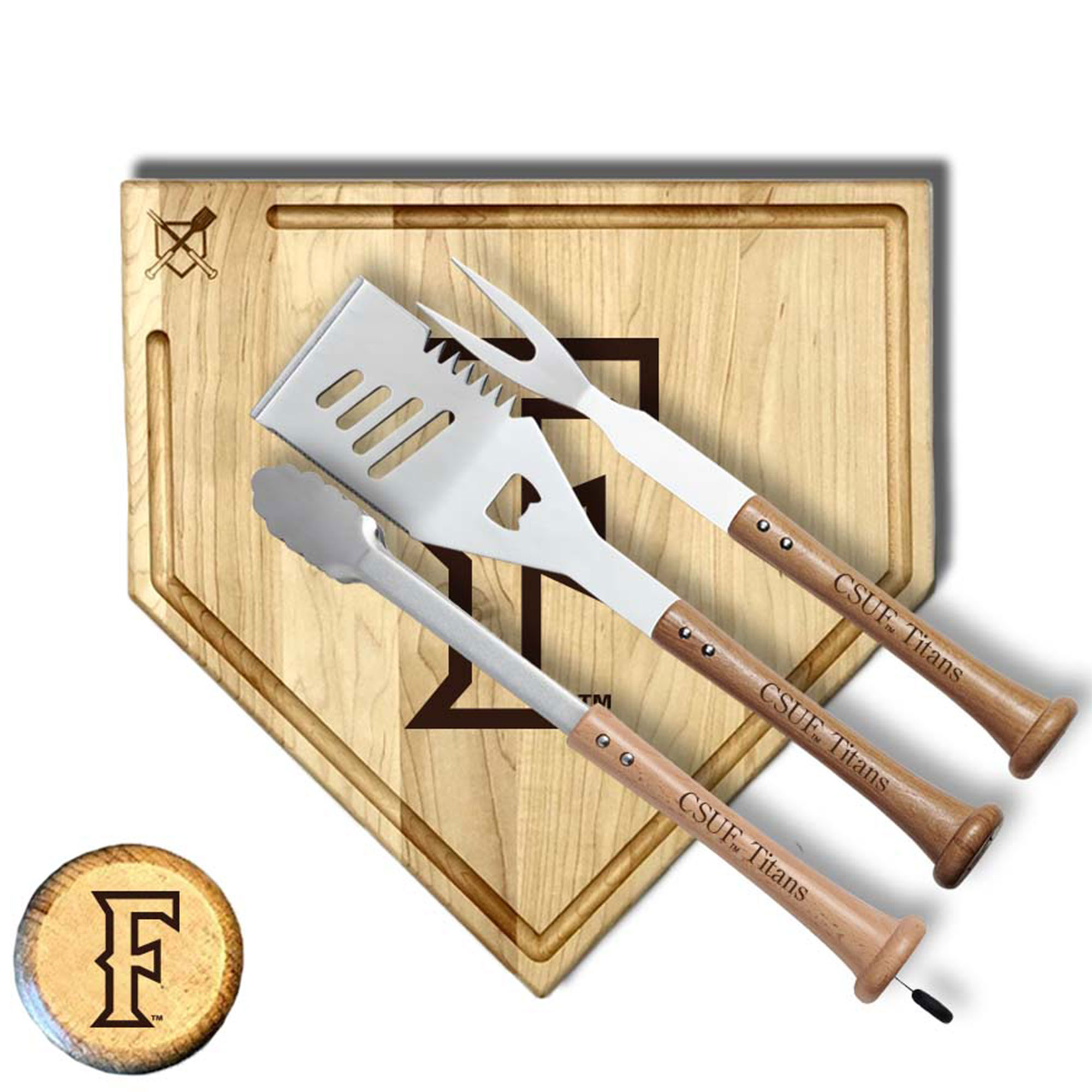 Baseball BBQ  Cal State Fullerton Titans 17" Trough Silver Slugger Combo Set