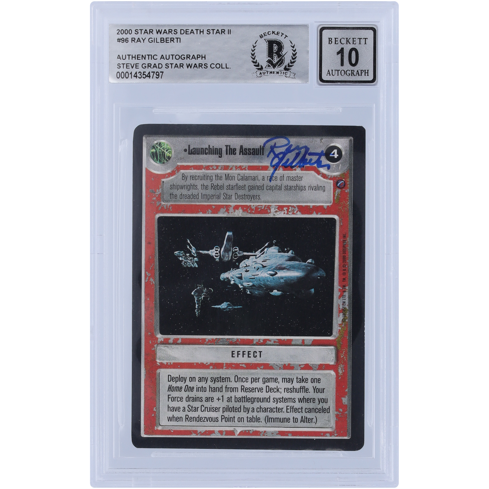 Ray Gilberti Star Wars Autographed 2000 CCG Death Star II #96 BGS Authenticated 10 Card