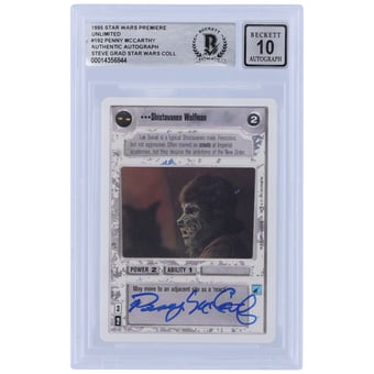 Penny McCarthy Star Wars Autographed 1995 CCG Premiere #192 BGS Authenticated 10 Card
