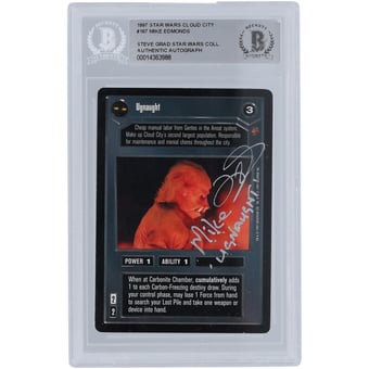 Mike Edmonds Star Wars Autographed 1997 CCG Cloud City #167 BGS Authenticated Card with "Ugnaught" Inscription