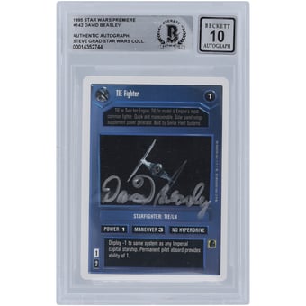 David Beasley Star Wars Autographed 1995 CCG Premiere #142 BGS Authenticated 10 Card