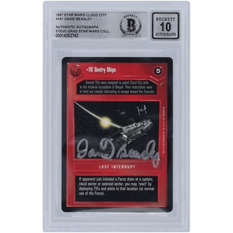 David Beasley Star Wars Autographed 1997 CCG Cloud City #161 BGS Authenticated 10 Card