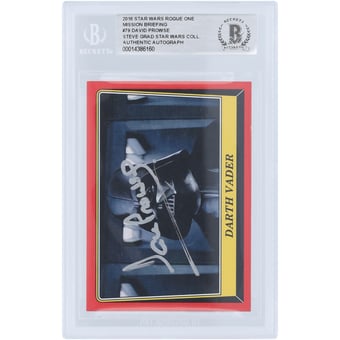 David Prowse Star Wars Autographed 2016 Topps Rogue One Darth Vader #79 BAS Authenticated Card