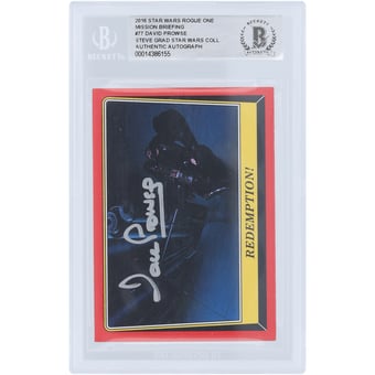 David Prowse Star Wars Autographed 2016 Topps Rogue One Darth Vader #77 BAS Authenticated Card