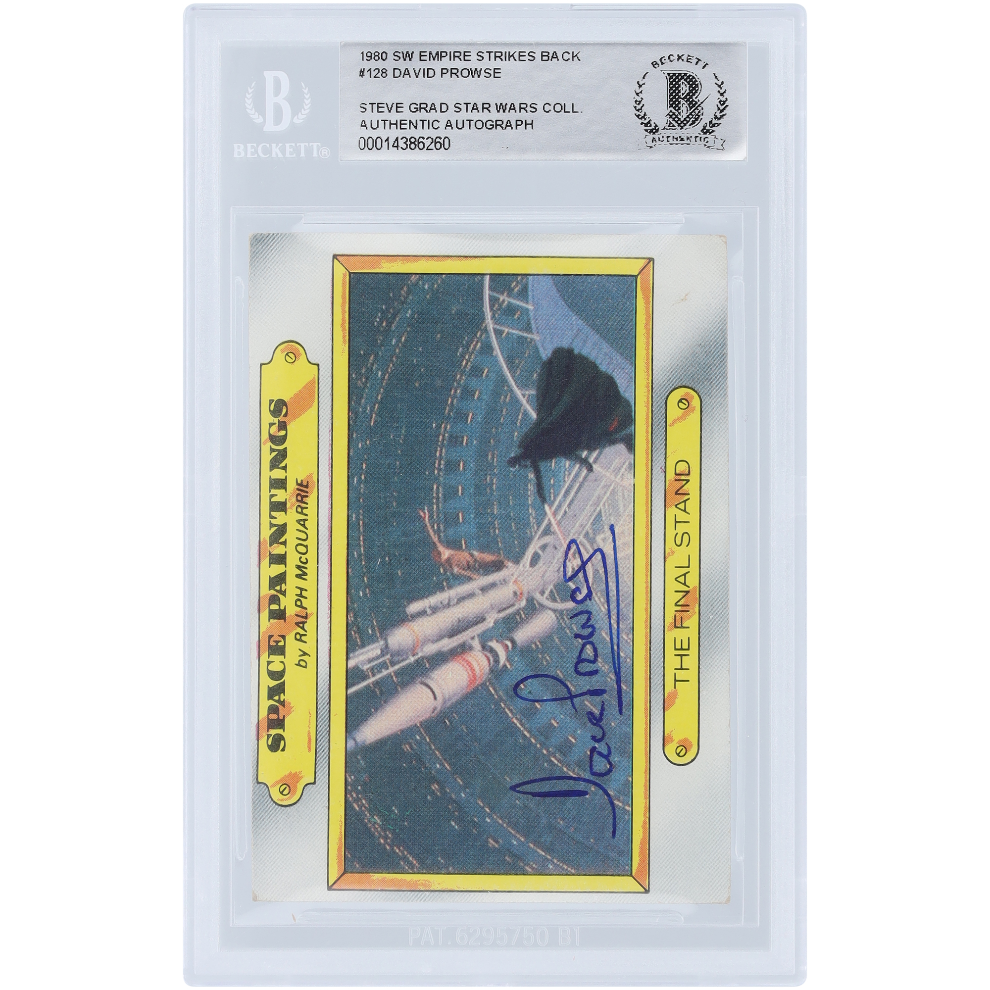 David Prowse Star Wars Autographed 1980 Topps The Empire Strikes Back Darth Vader #128 BAS Authenticated Card