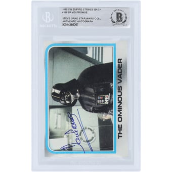 David Prowse Star Wars Autographed 1980 Topps The Empire Strikes Back Darth Vader #186 BAS Authenticated Card