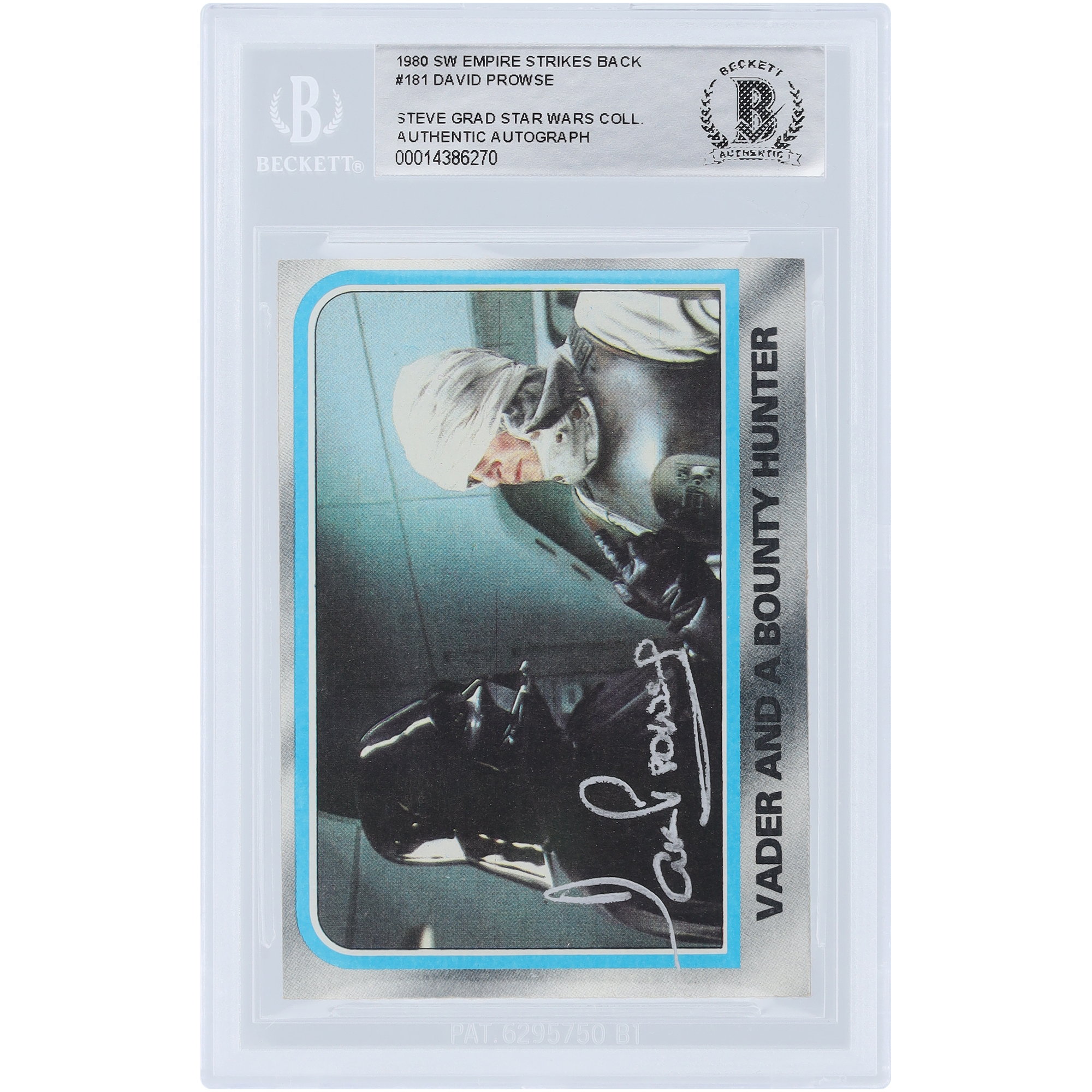 David Prowse Star Wars Autographed 1980 Topps The Empire Strikes Back Darth Vader #181 BAS Authenticated Card