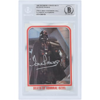 David Prowse Star Wars Autographed 1980 Topps The Empire Strikes Back Darth Vader #34 BAS Authenticated Card