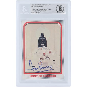 David Prowse Star Wars Autographed 1980 Topps The Empire Strikes Back Darth Vader #87 BAS Authenticated Card