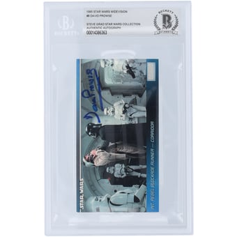 David Prowse Star Wars Autographed 1995 Topps The Empire Strikes Back Widevision Darth Vader #8 BAS Authenticated Card