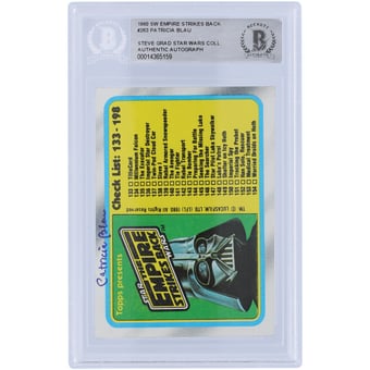 Patricia Blau Star Wars Autographed 1980 Topps The Empire Strikes Back #263 BAS Authenticated Card