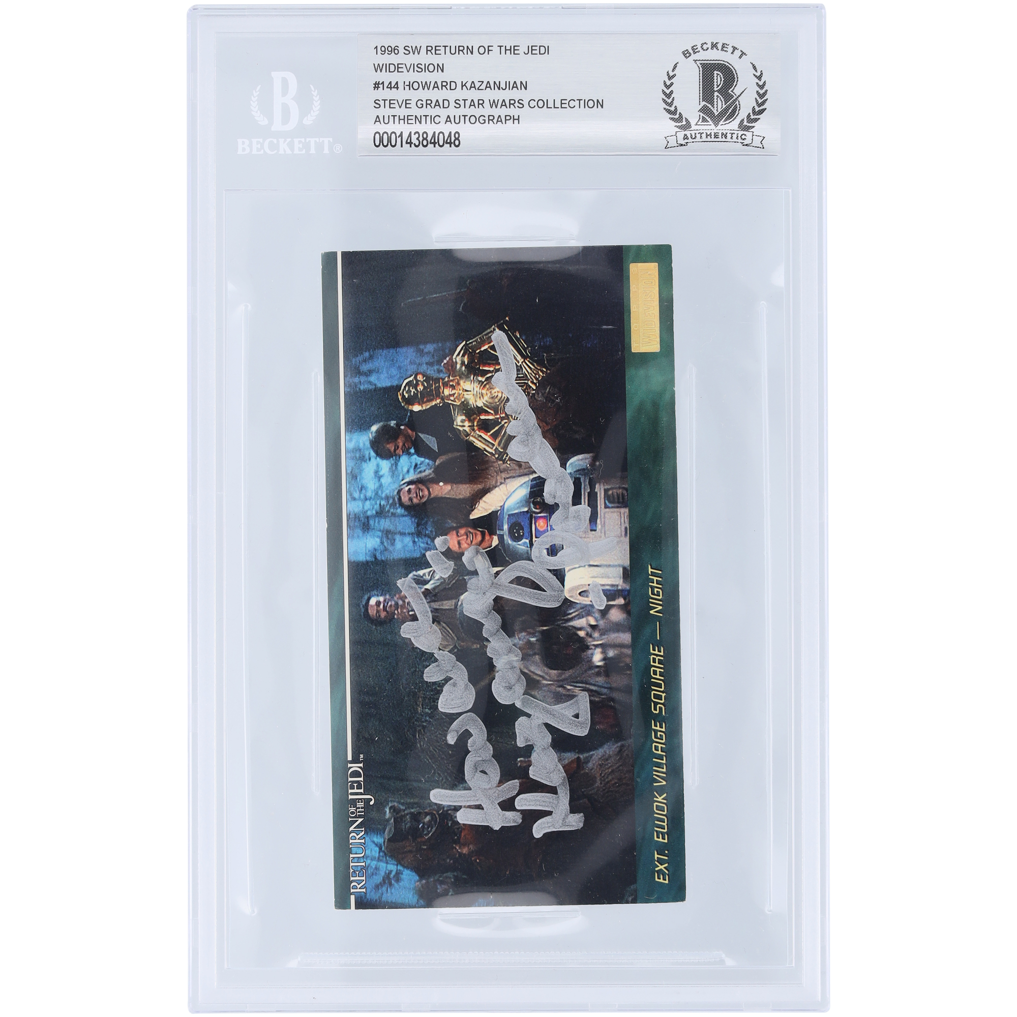 Howard Kazanjian Star Wars Autographed 1996 Topps Widevision #144 BAS Authenticated Card with "Producer" Inscription
