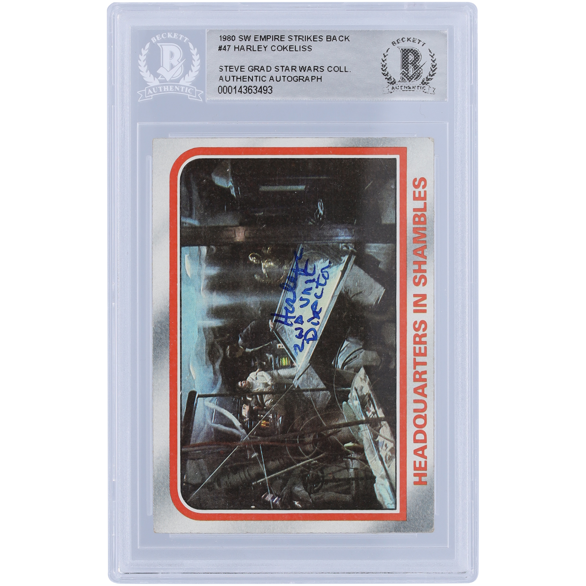Harley Cokeliss Star Wars Autographed 1980 Topps The Empire Strikes Back #47 BAS Authenticated Card with “2nd Unit Director” Inscription