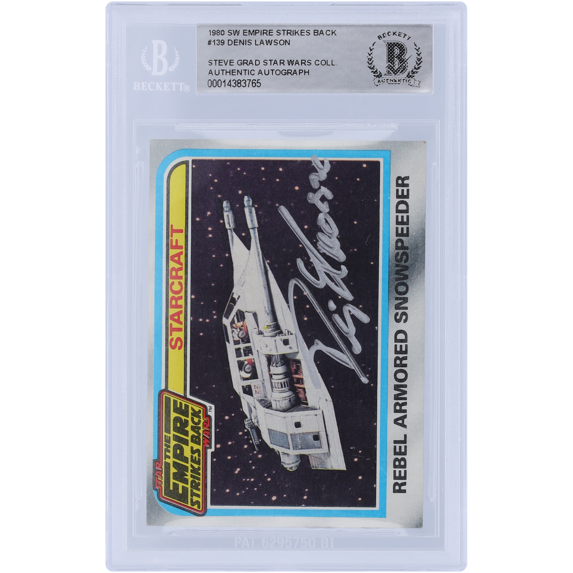 Denis Lawson Star Wars Autographed 1980 Topps The Empire Strikes Back #139 BAS Authenticated Card