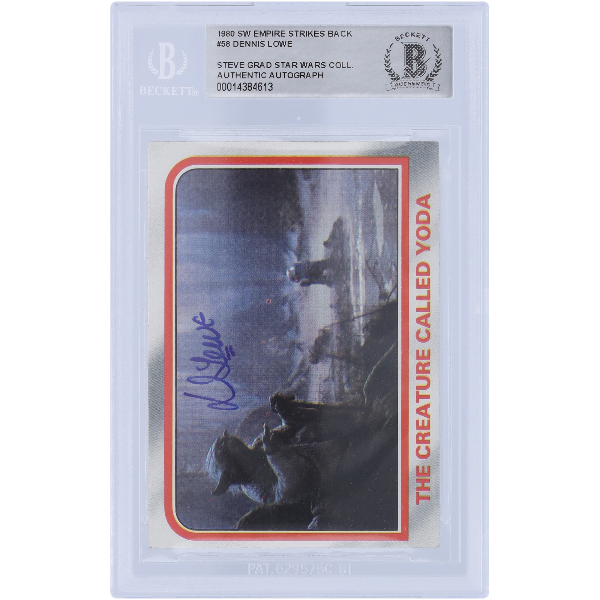 Dennis Lowe Star Wars Autographed 1980 Topps The Empire Strikes Back #58 BAS Authenticated Card