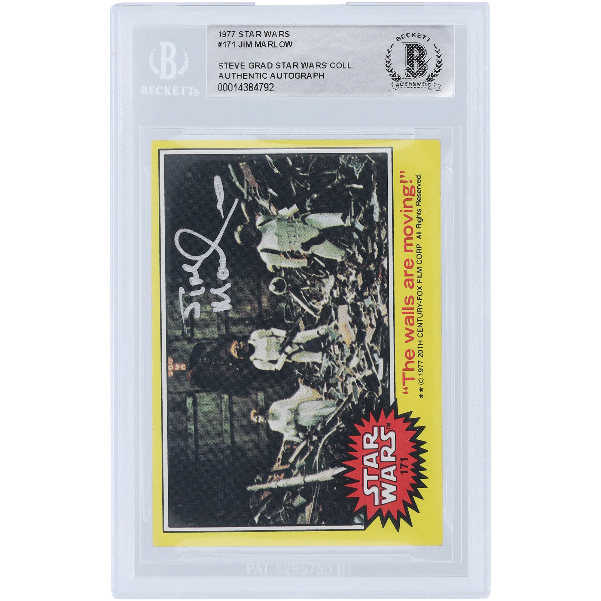 Jim Marlow Star Wars Autographed 1977 Topps Star Wars #171 BAS Authenticated Card