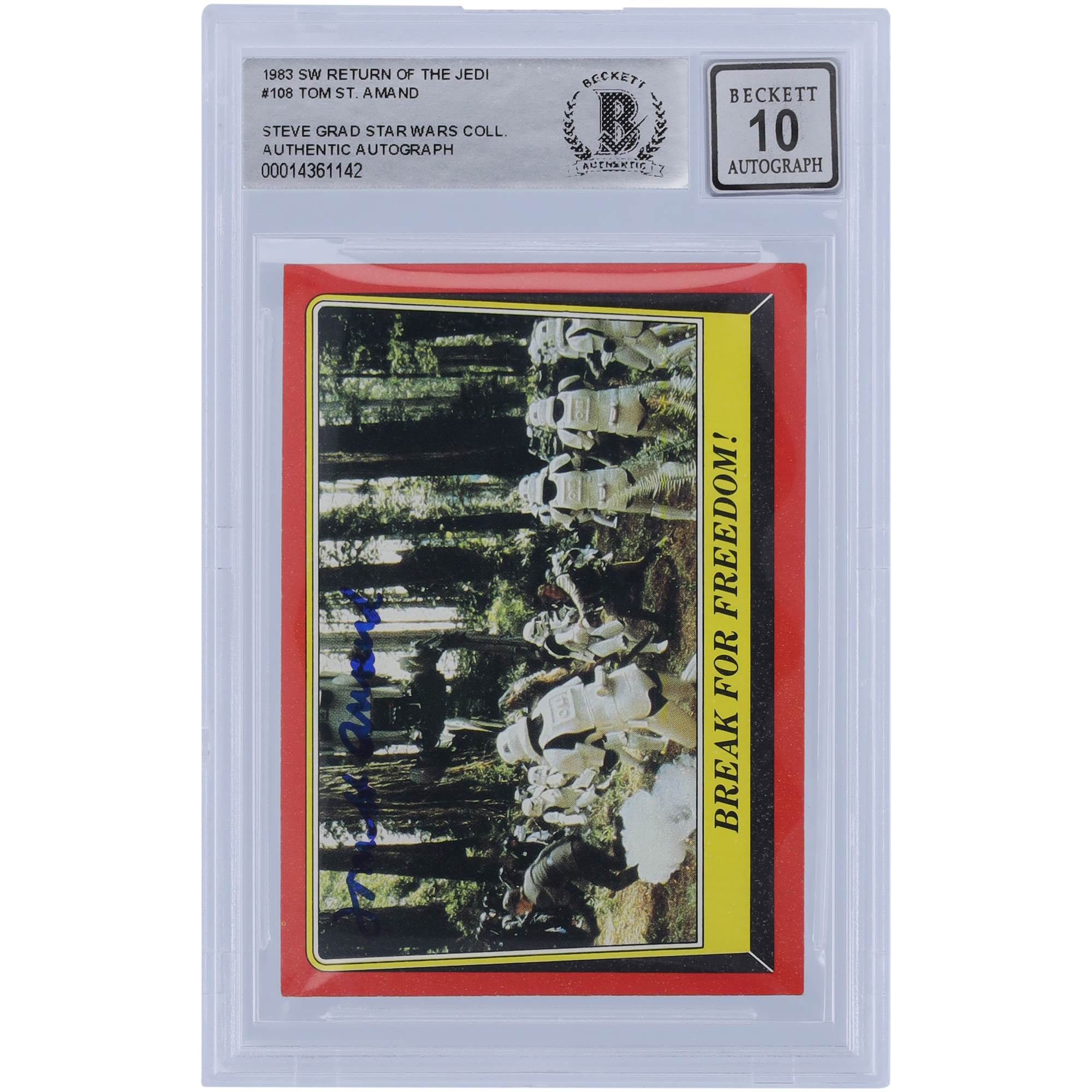 Tom St. Amand Star Wars Autographed 1983 Topps Return of the Jedi #108 BAS Authenticated 10 Card