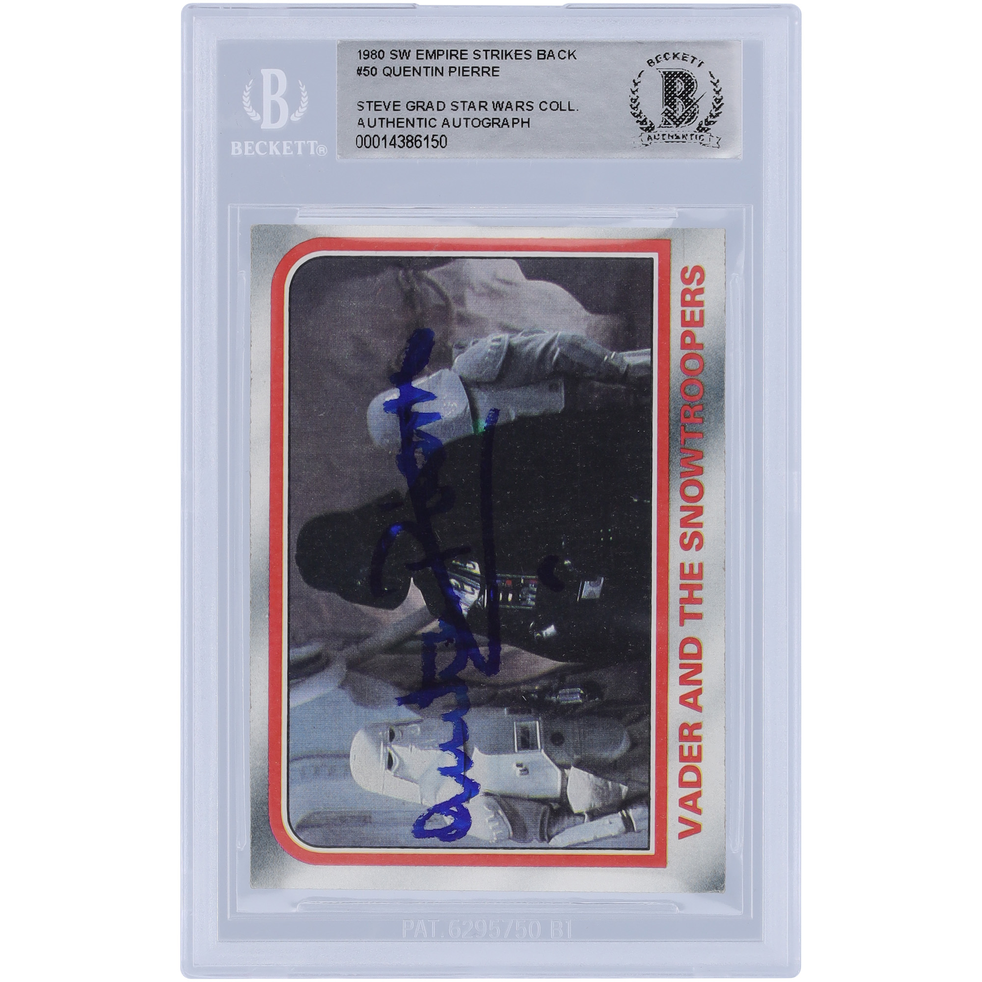 Quentin Pierre Star Wars Autographed 1980 Topps The Empire Strikes Back #50 BAS Authenticated Card