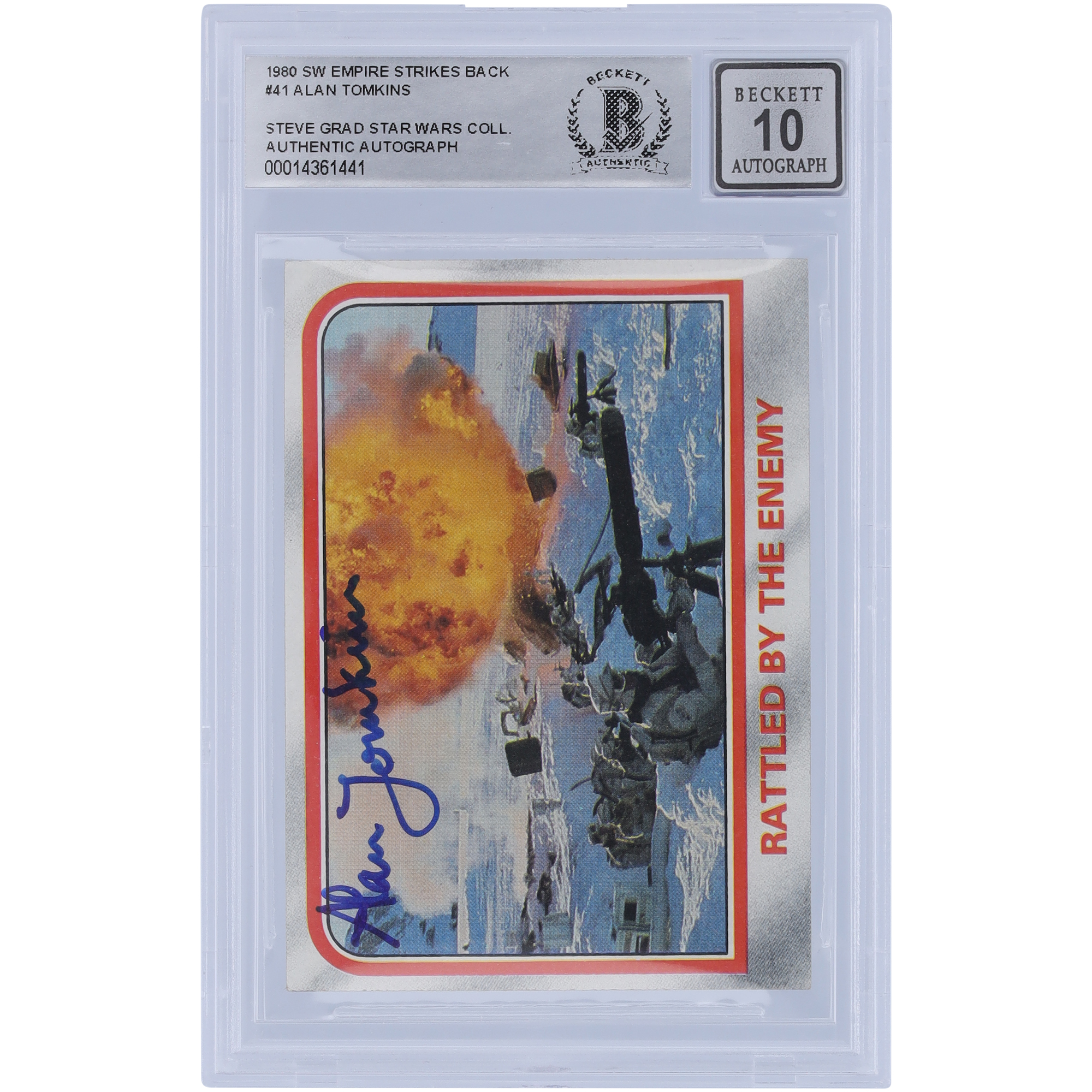 Alan Tomkins Star Wars Autographed 1980 Topps The Empire Strikes Back #41 BAS Authenticated 10 Card