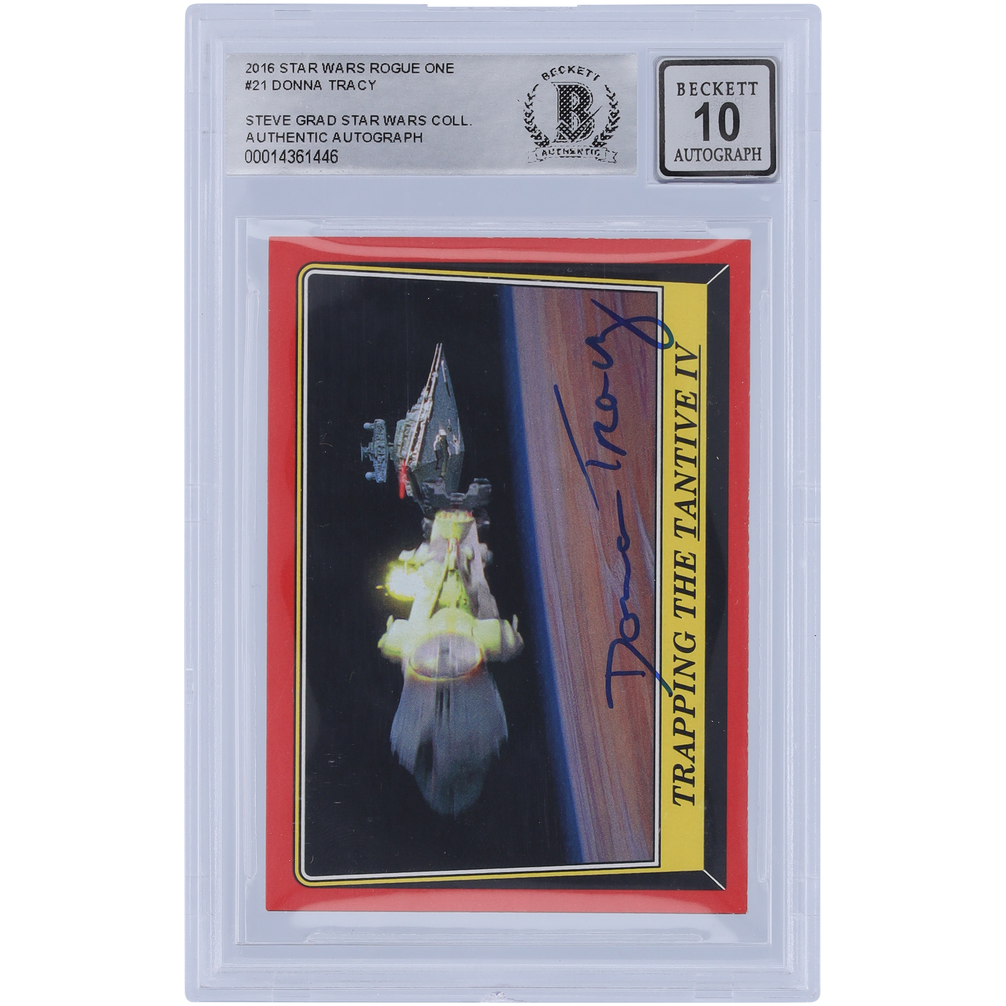Donna Tracy Star Wars Autographed 2016 Topps #21 BAS Authenticated 10 Card Donna Tracy Star Wars Autographed 2016 Topps #21 BAS Authenticated 10 Card