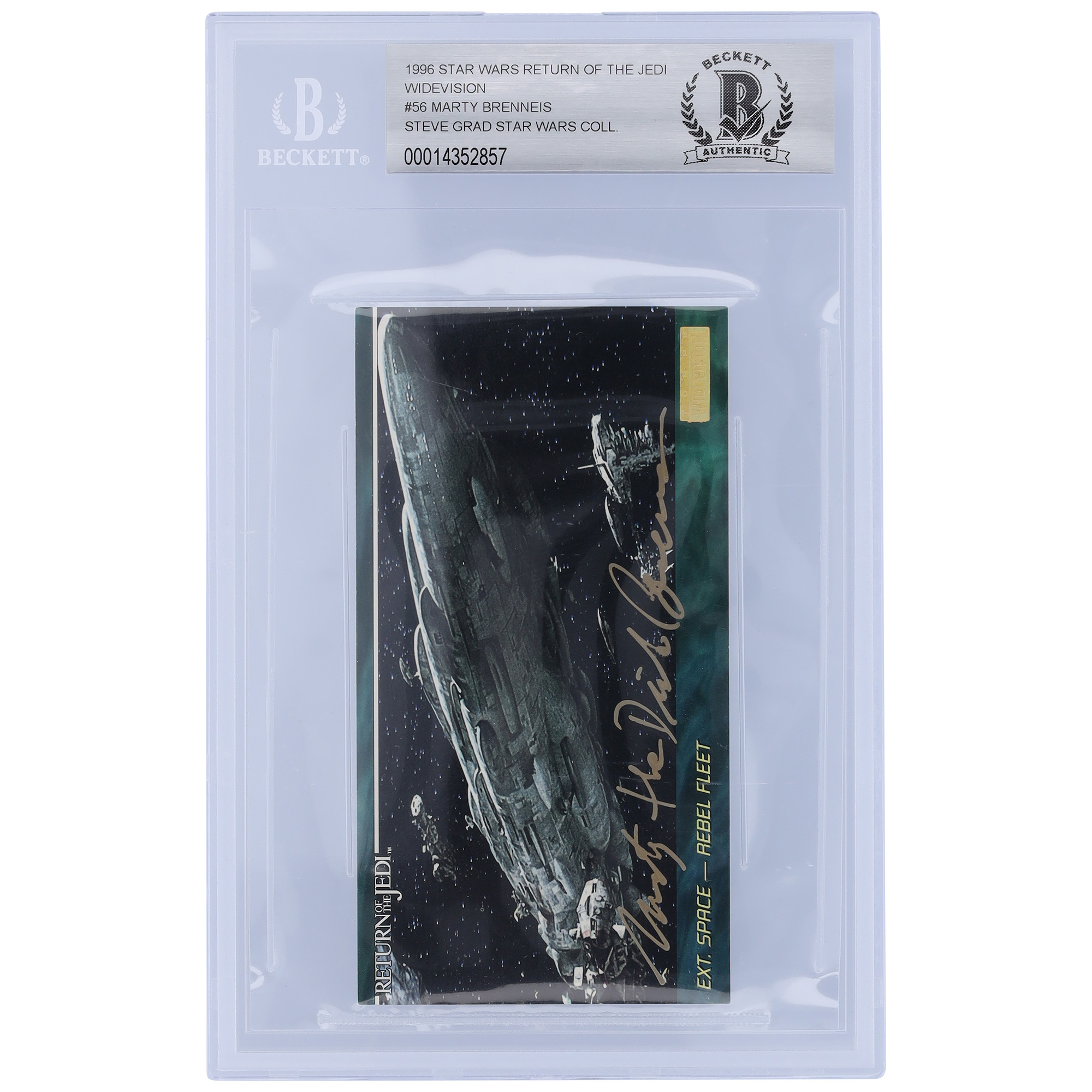 Marty Brenneis Star Wars Autographed 1996 Topps Return of the Jedi Widevision #56 BGS Authenticated 10 Card
