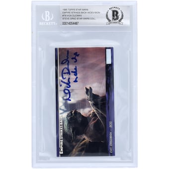 Nick Dudman Star Wars Autographed 1995 Topps The Empire Strikes Back Widevision #78 BGS Authenticated 10 Card with "Make Up" Inscription