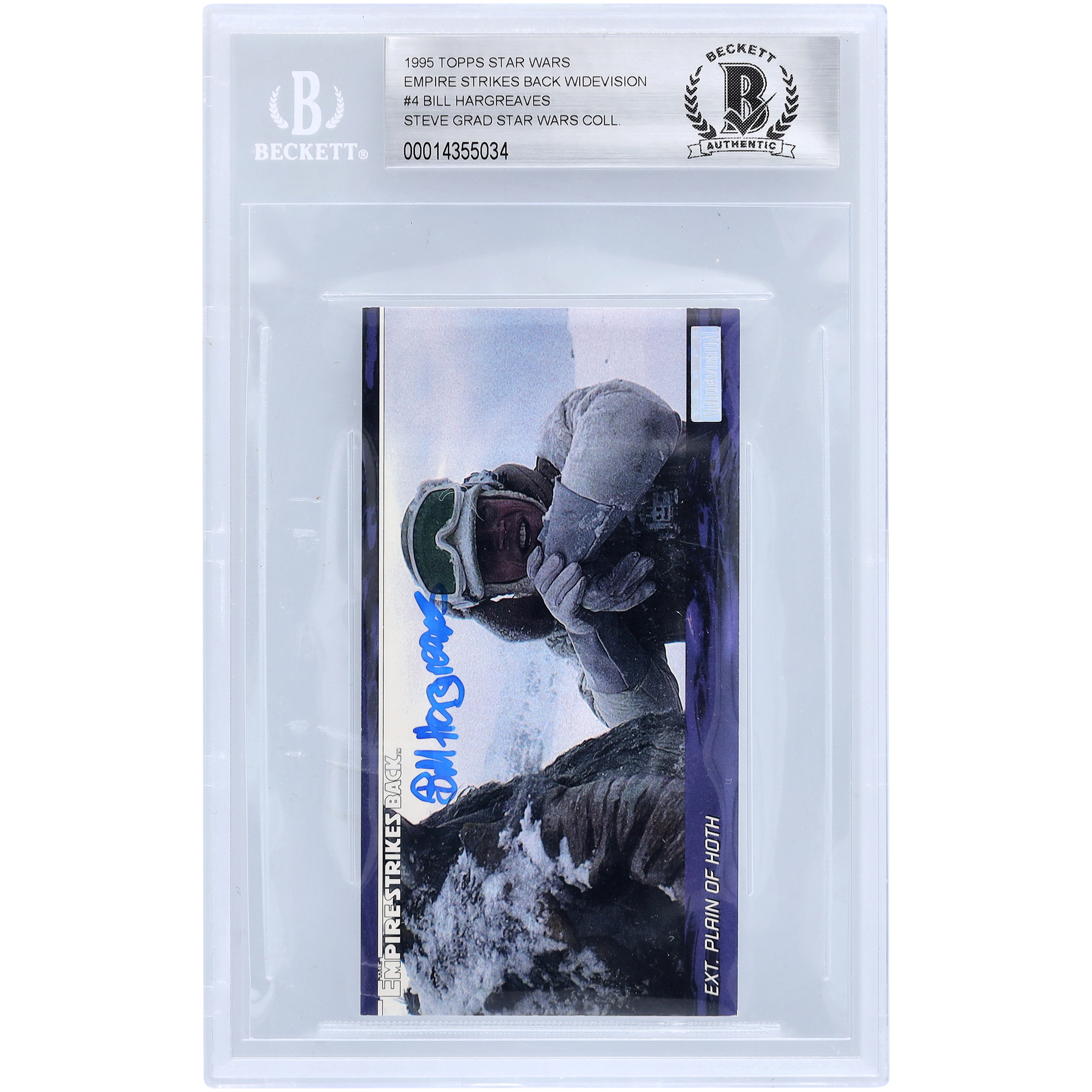 Bill Hargreaves Star Wars Autographed 1995 Topps The Empire Strikes Back Widevision #4 BGS Authenticated 10 Card
