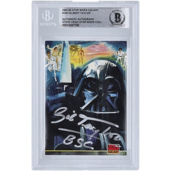 Gilbert Taylor Star Wars Autographed 1993-95 Topps Galaxy #190 BGS Authenticated Card with "BSC" Inscription