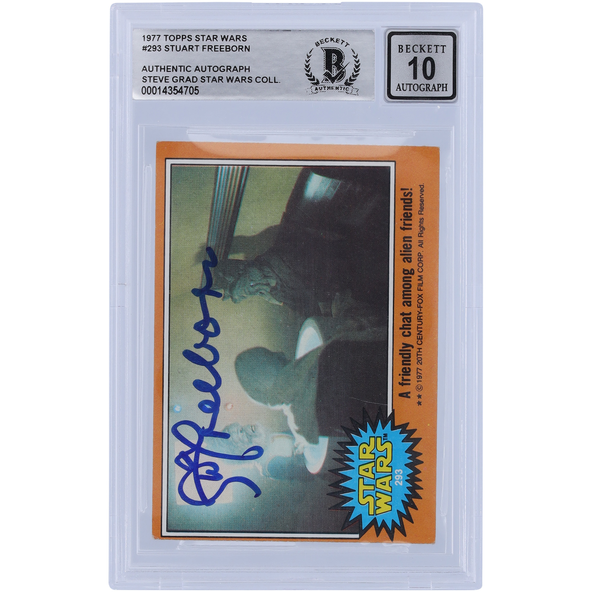 Stuart Freeborn Autographed 1977 Topps Star Wars #293 BGS Authenticated 10 Card